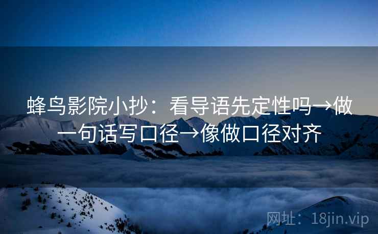 蜂鸟影院小抄：看导语先定性吗→做一句话写口径→像做口径对齐  第2张