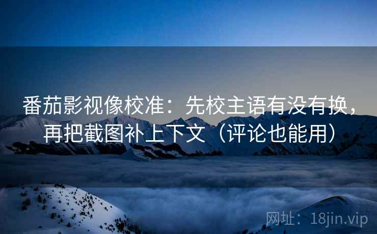 番茄影视像校准：先校主语有没有换，再把截图补上下文（评论也能用）  第2张